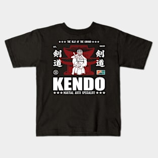 Cool Kendo Martial Arts Design With Kanji Kids T-Shirt